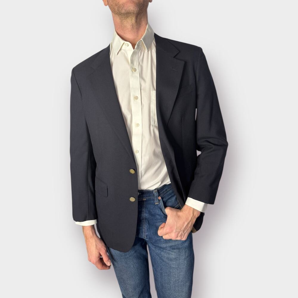90s‎ Corbin Navy Blazer Size 40R